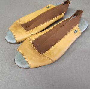 Cloud Caliber Peep Toe Slingback Leather Comfort Sandals 37 6.5 Summer